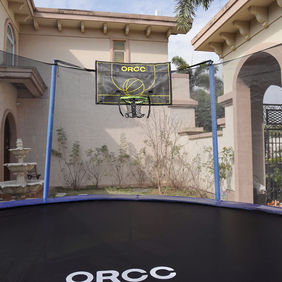 ORCC trampoline with Basketball Hoop and Backboard