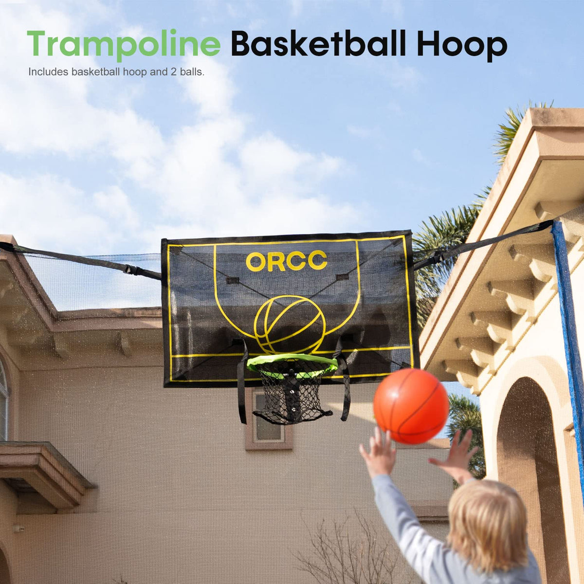 ORCC trampoline with Basketball Hoop