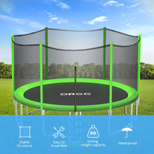 Load image into Gallery viewer, ORCC Green Out-net trampoline with Enclosure Net Ladder and Rain Cover
