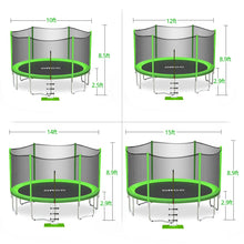Load image into Gallery viewer, ORCC Green Out-net trampoline with Enclosure Net Ladder and Rain Cover
